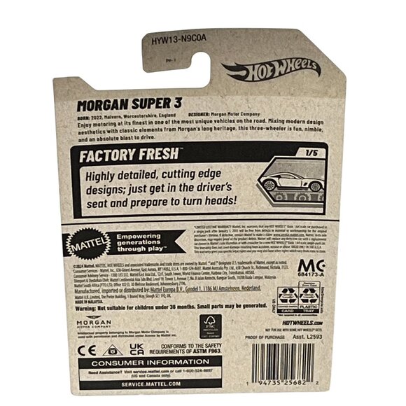 Hot Wheels Morgan Super 3 2025 Factory Fresh Teal Diecast New - Picture 2 of 4